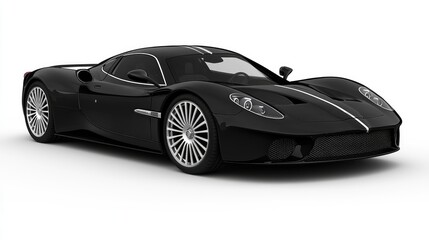 High-speed black sports car racing event urban environment 3d render dynamic viewpoint automotive concept