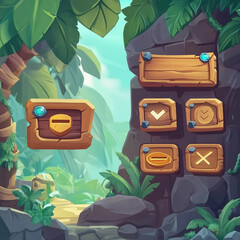 2D abstract gaming background illustration Casual game background environment for adventure or combat mobile game. cartoon style in game art background environment.