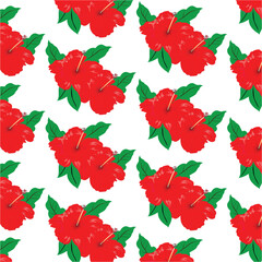 seamless pattern with red flowers