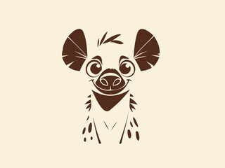 Cute Hyena Hand Drawn Illustration Vector Isolated