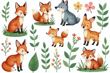 watercolor set features colorful selection forest animals nature scenes lush