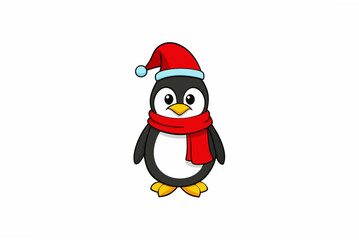 penguin in santa hat