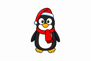 penguin with santa hat