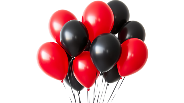 red balloons isolated on white background
