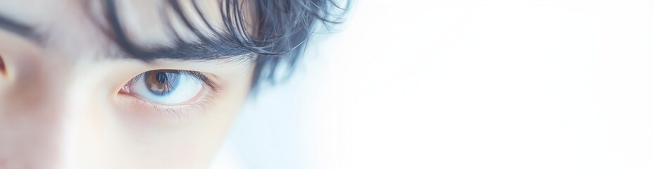 力強い眼差しの男性のクローズアップ