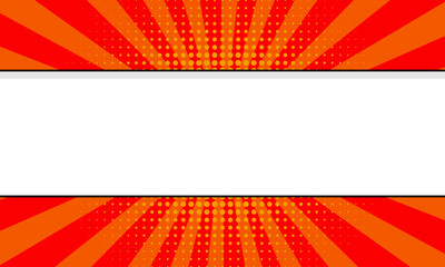 Red and White abstract gradient background. Pop art comic sunburst effect background with halftone. Suitable for templates, sales banners, events, ads, web, and pages