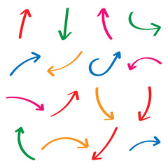 Hand drawn arrow set vector illustration