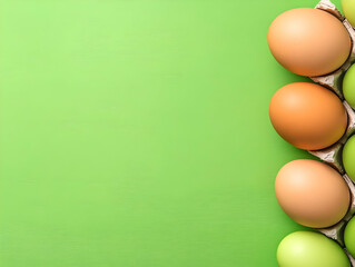 Pastel Eggs Green Background Illustration