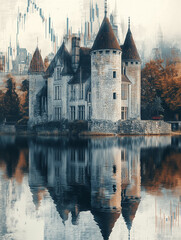 Obraz premium castle with good reflection in moat
