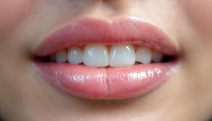 Close-up of lips and teeth showcasing a bright smile, highlighting beauty and care in personal grooming practices