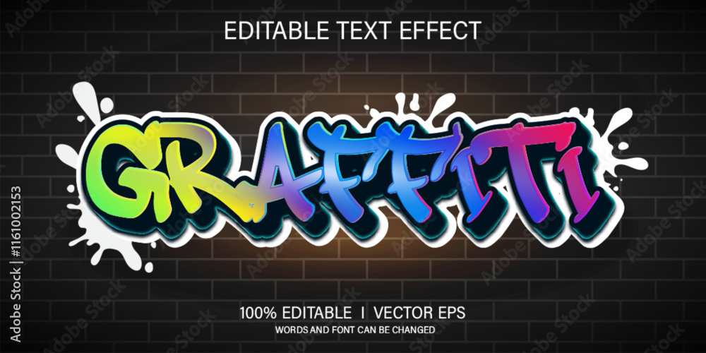 Aufkleber  graffiti vector text effect with modern style design