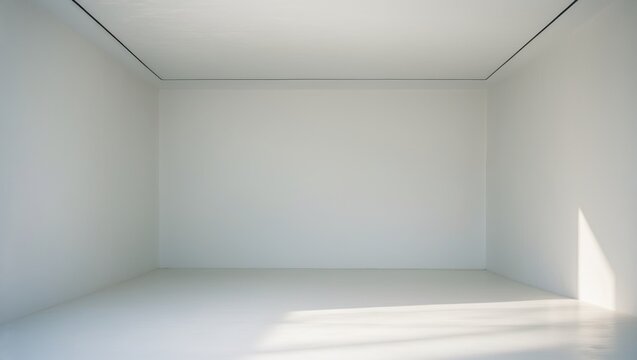 A white room with a white wall and a white ceiling