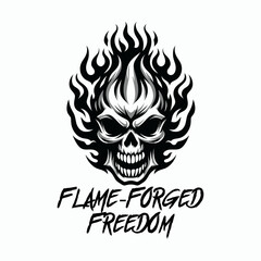 Fire, chain and skull artwork. Heavy metal music poster design. Skull with heard rock t shirt design. Rock and roll print design. Metal music is in my soul. born to be rock stars.