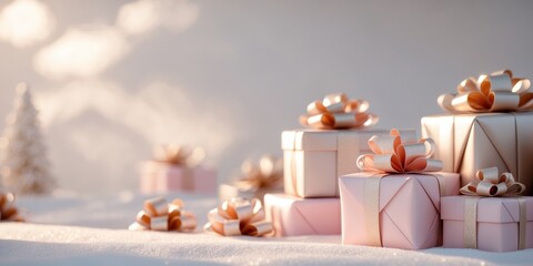 A Delightful Winter Wonderland of Pink and Gold Presents