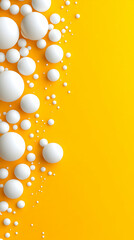 Abstract 3D Yellow Background with White Spheres