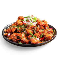Fototapeta premium Indian street food snack called pakoda making gram flour and onion
