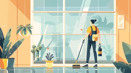 Rubber Glass Window Cleaner Vector Isolated Illustration