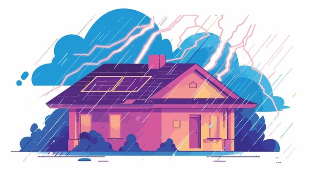 Roof Lightning Rod Icon Vector Isolated