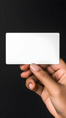 Obraz premium Blank Card in Hand Realistic Image