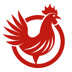 Elegant Chicken Logo Illustration in Minimalistic Style for Branding and Design