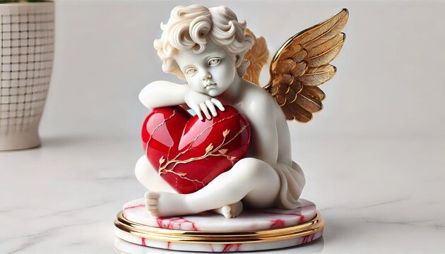 Sculpture en marbre de Cupidon pour la f&ecirc;te des amoureux