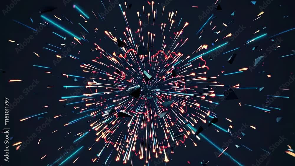 Poster Explosion creates a vibrant display of flames and debris in a dynamic environment