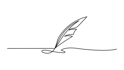 Continuous one line drawing writing pen ,minimalist linear illustration made of single line vector illustration
