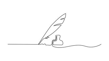 Continuous one line drawing writing pen ,minimalist linear illustration made of single line vector illustration