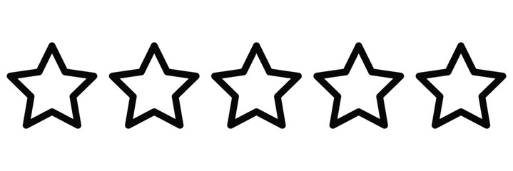 Five star rating icon, customer review, customers rate the product with five stars