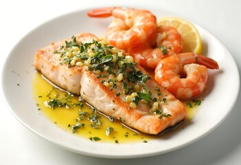 Grilled salmon with vegetables