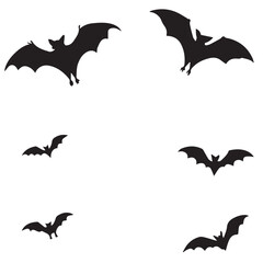 Fototapeta premium bats silhouette clipart black and white vector illustration design background