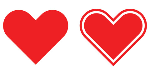 Heart vector icons. Set of love symbols. Set of heart vector icons isolated on white background. Vector illustration.