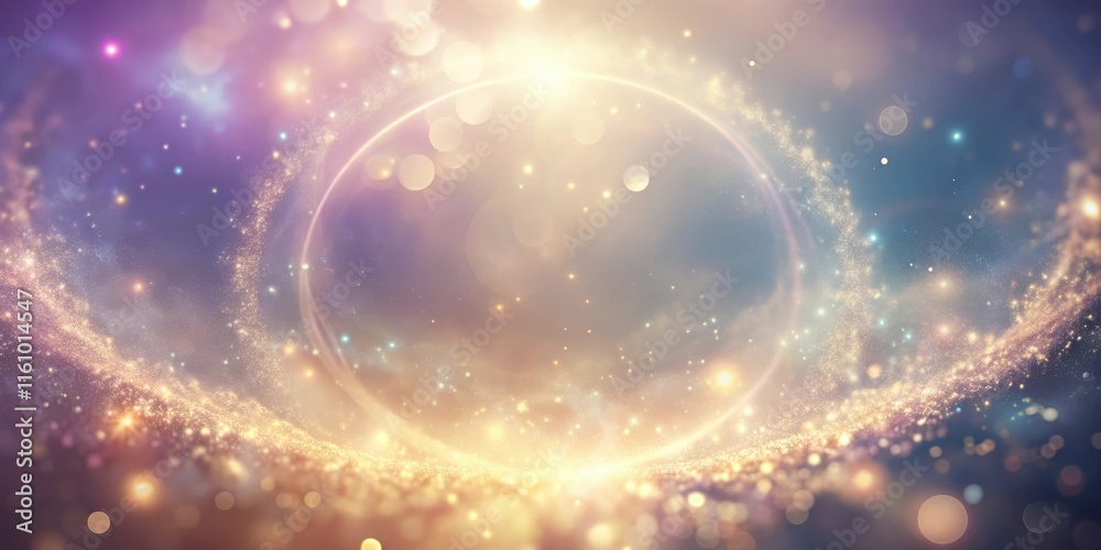 Poster A celestial swirl of golden dust and sparkling lights creates a magical and ethereal backdrop for dreams and aspirations.