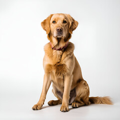 Adorable Dog with a Red Collar, Perfect for Pet Lovers.isolated on white background