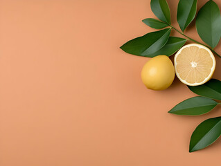 Peach Background Lemon Illustration