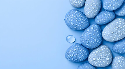 Blue Stones Water Drops Background Illustration