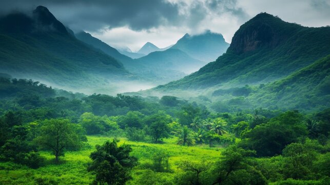 Lush Greenery and Majestic Western Ghats Landscape Photography in Karnataka Captivating Scenery of Karnataka's Western Ghats