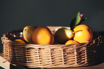 lemons in a wicker basket