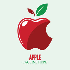 A flat logo of a Apple in white background