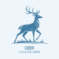 Vector illustration set of deer in cartoon flat style