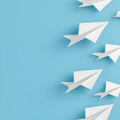 White Paper Airplanes 3D Illustration