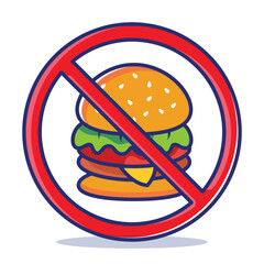 No Burger. Stop Eating Junk Food. Promote Healthy Diet and Nutrition