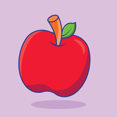 A Red Apple Illustration  Sweet. Healthy. and Delicious