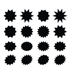 Set of vector starburst, sunburst badges. Vector illustration.