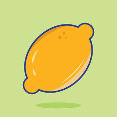 Vibrant Yellow Lemon Fruit Illustration