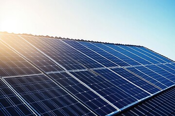 Innovative solar panels gleaming under sunlight, showcasing rene