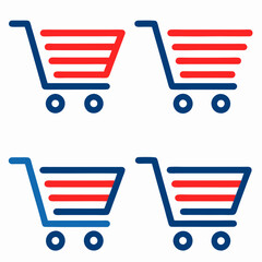 Modern Shopping Trolley Vector Design Pack.