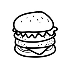 hand drawn illustration of a hamburger