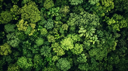 Fototapeta premium Aerial Perspective of a Dense and Lush Natural Forest - Adobe Stock Title