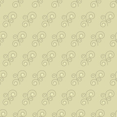 Line artwork seamless pattern. Floral surface design of single line drawing